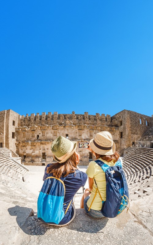 Two girls experiencing Athens